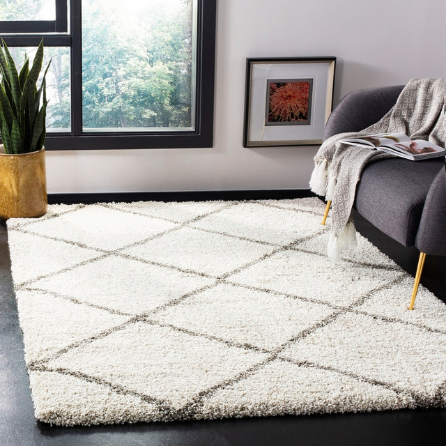 Safavieh Hudson Shag Sgh281A Ivory/Grey Rug