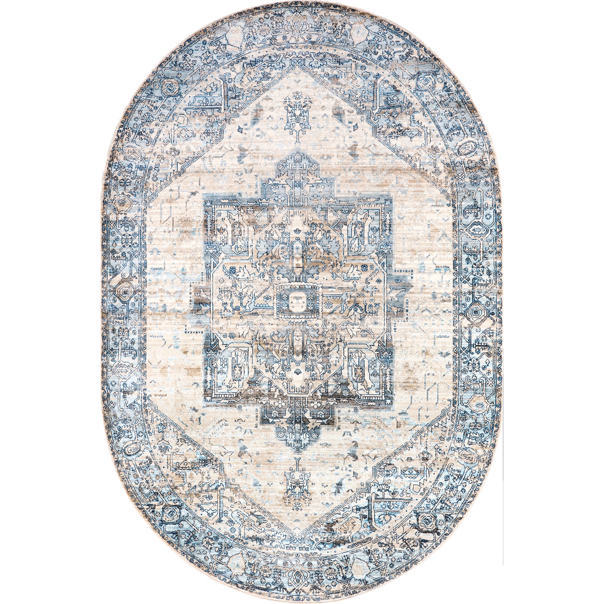 Nuloom Harriet Vintage Medallion Khmc04C Light Blue Area Rug