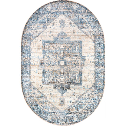 Nuloom Harriet Vintage Medallion Khmc04C Light Blue Area Rug