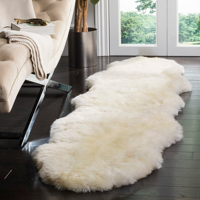 Safavieh Sheep Skin Shs211A White Rugs
