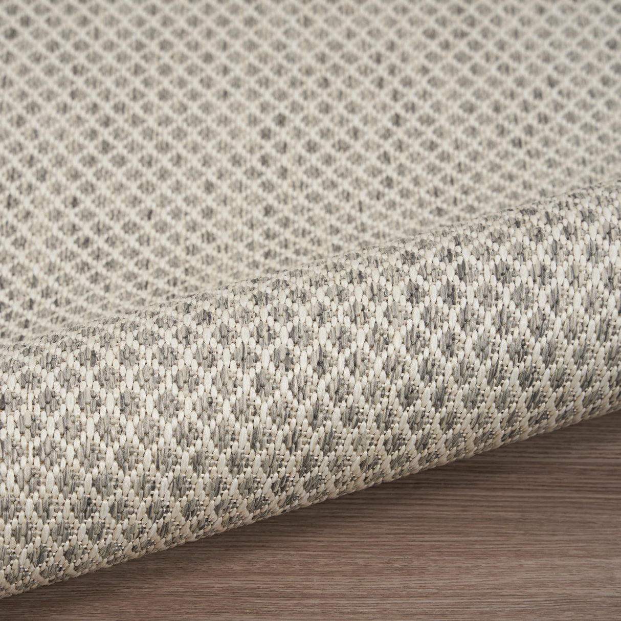 Nourison Courtyard COU01 Machine Made Ivory, Silver Rug