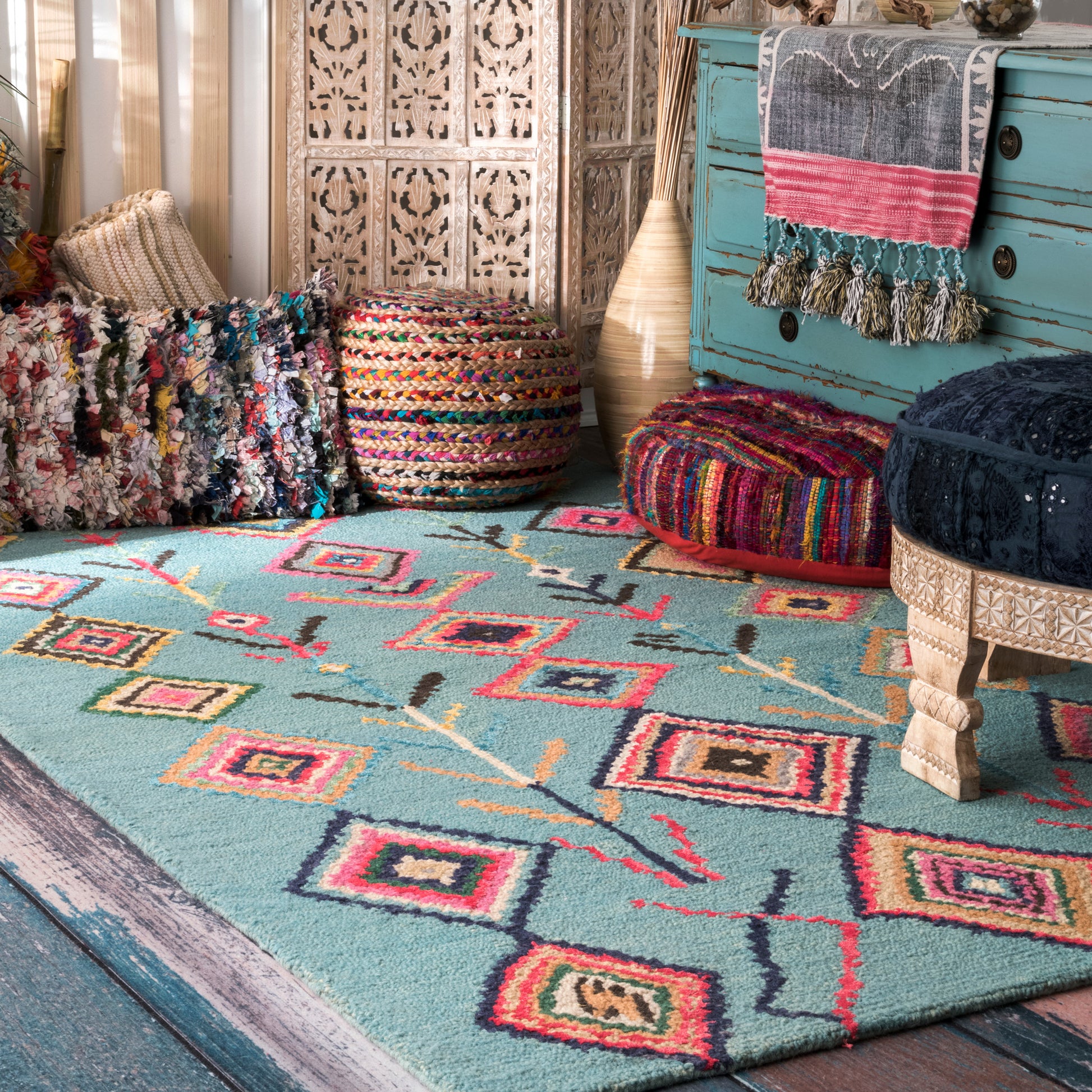 Nuloom Belini Mjsm18C Turquoise Area Rug