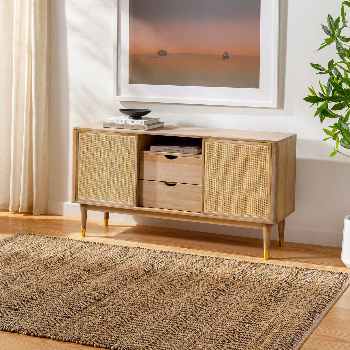 Surya Selanik Snk-2300 Mustard, Amber, Black Rug.