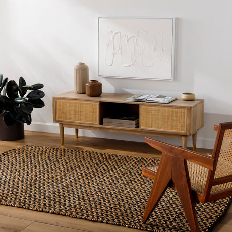 Surya Selanik Snk-2302 Camel, Jet Black, Chocolate, Natural, Eggplant, Brick, Onyx, Nickel Rug.
