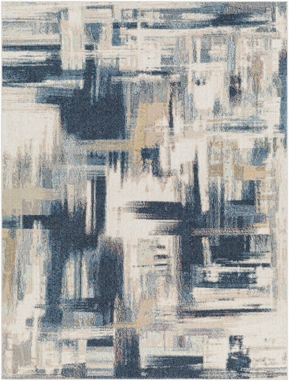 Surya Santana Snn-2311 Ash, Pearl, Metallic - Silver, Slate Blue, Pewter, Pale Slate Area Rug