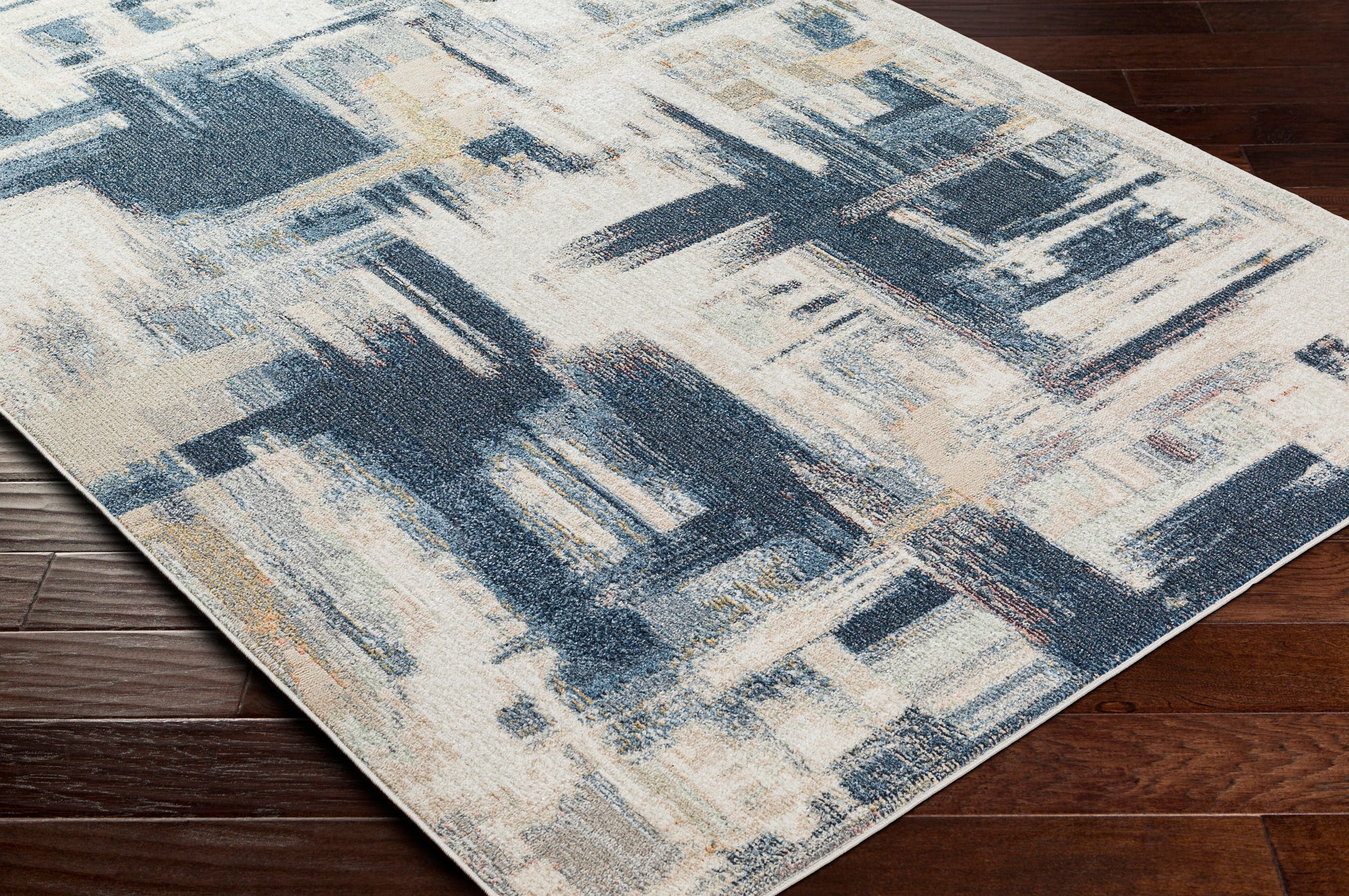 Surya Santana Snn-2311 Ash, Pearl, Metallic - Silver, Slate Blue, Pewter, Pale Slate Area Rug