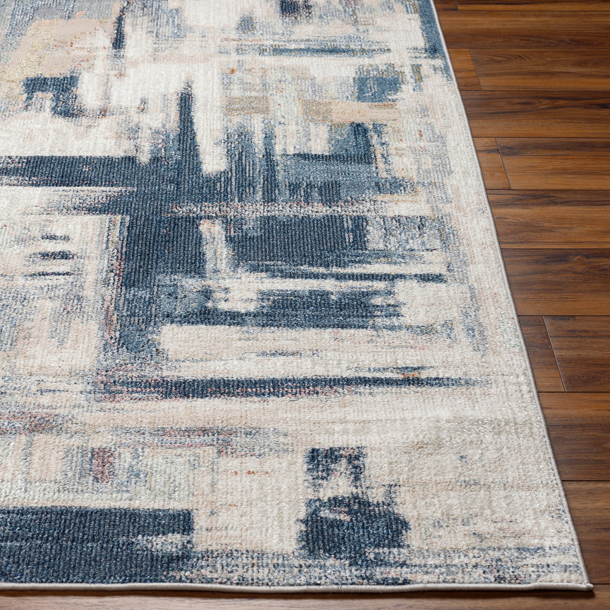 Surya Santana Snn-2311 Ash, Pearl, Metallic - Silver, Slate Blue, Pewter, Pale Slate Area Rug