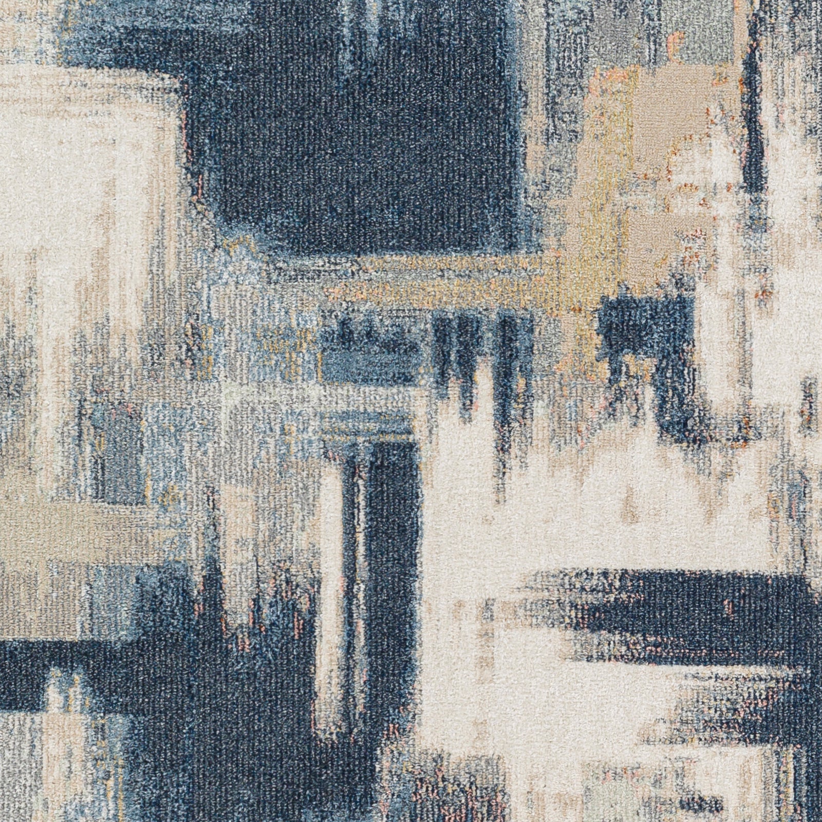 Surya Santana Snn-2311 Ash, Pearl, Metallic - Silver, Slate Blue, Pewter, Pale Slate Area Rug