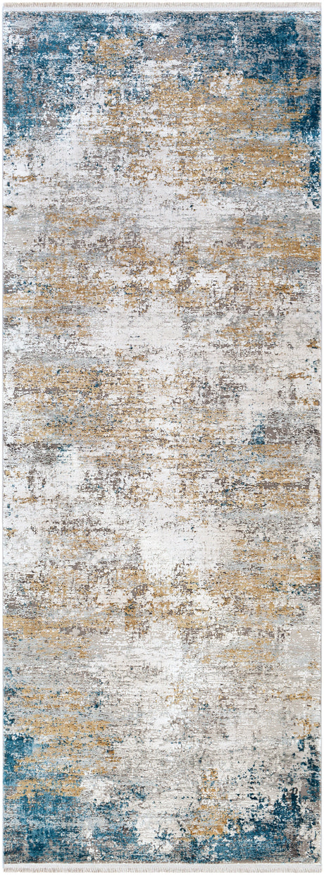 Surya Solar Sor-2301 Sky Blue, Dark Blue, Bright Yellow Rugs.