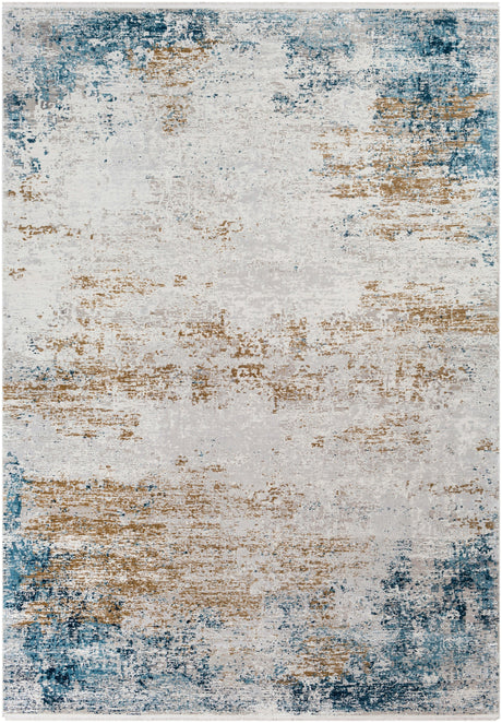 Surya Solar Sor-2301 Sky Blue, Dark Blue, Bright Yellow Rugs.