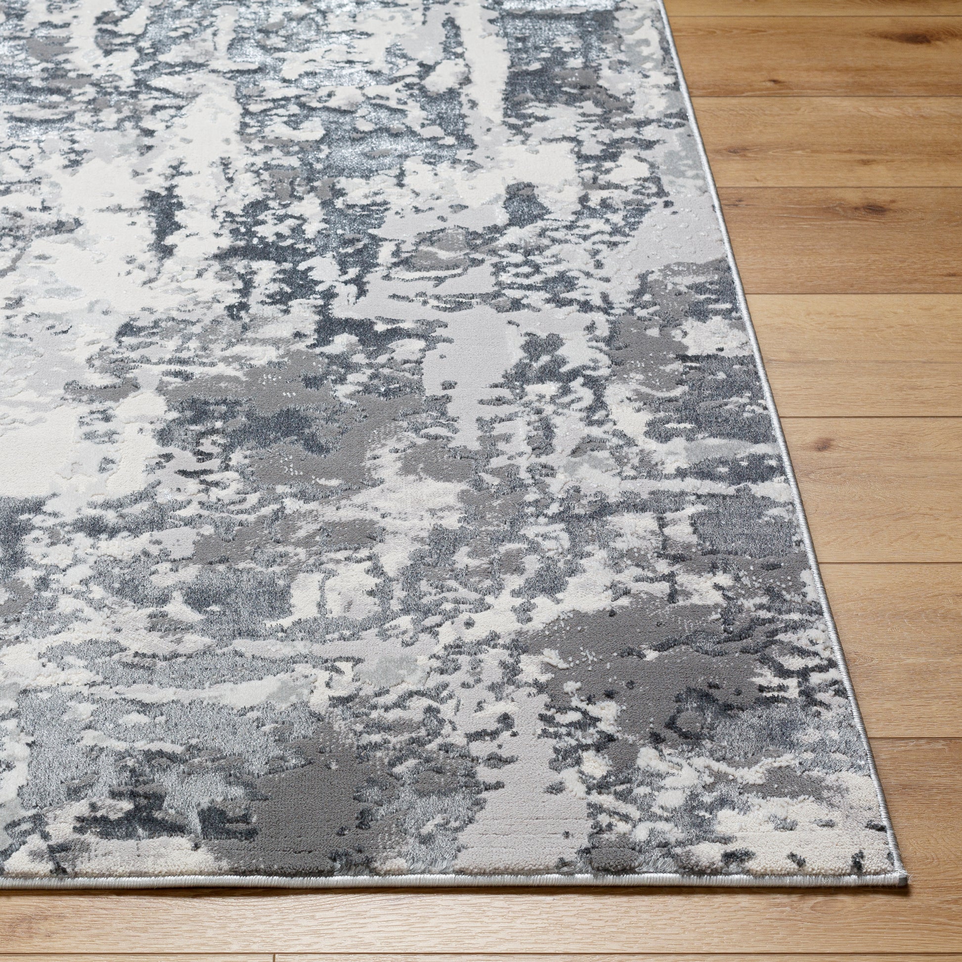 Surya Sunrise Sri-2300 Cream, Light Gray, Gray, Charcoal, Dark Blue Area Rug