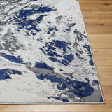 Surya Sunrise Sri-2303 Light Silver, Light Grey, Grey, Pale Slate, Silver, Marine Blue, Pewter Rug.