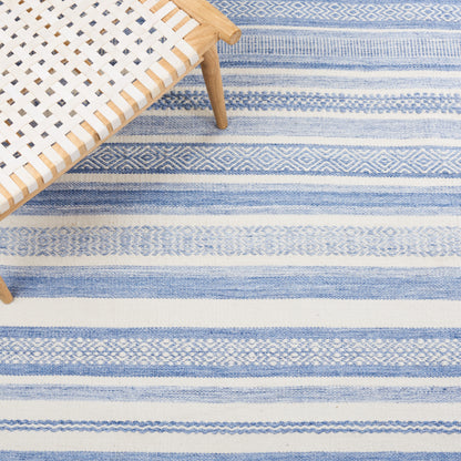 Safavieh Striped Kilim Stk425M Blue/Ivory Area Rug