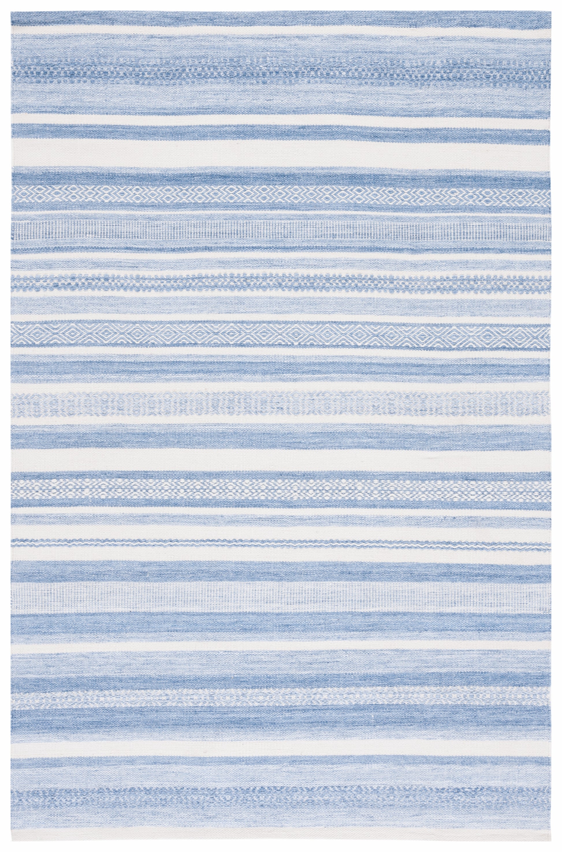 Safavieh Striped Kilim Stk425M Blue/Ivory Area Rug