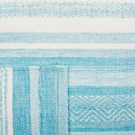 Safavieh Striped Kilim Stk429J Turquoise/Ivory Rug.