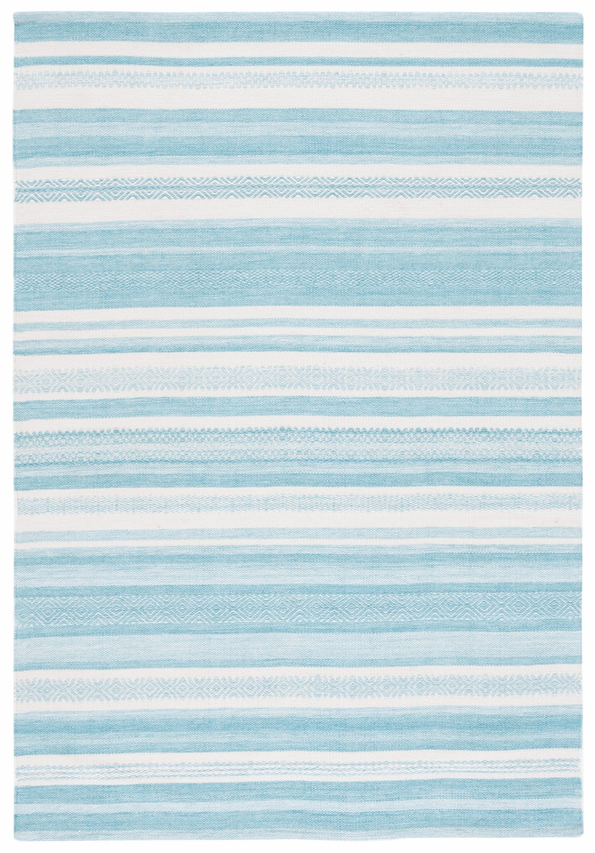 Safavieh Striped Kilim Stk429J Turquoise/Ivory Rug.