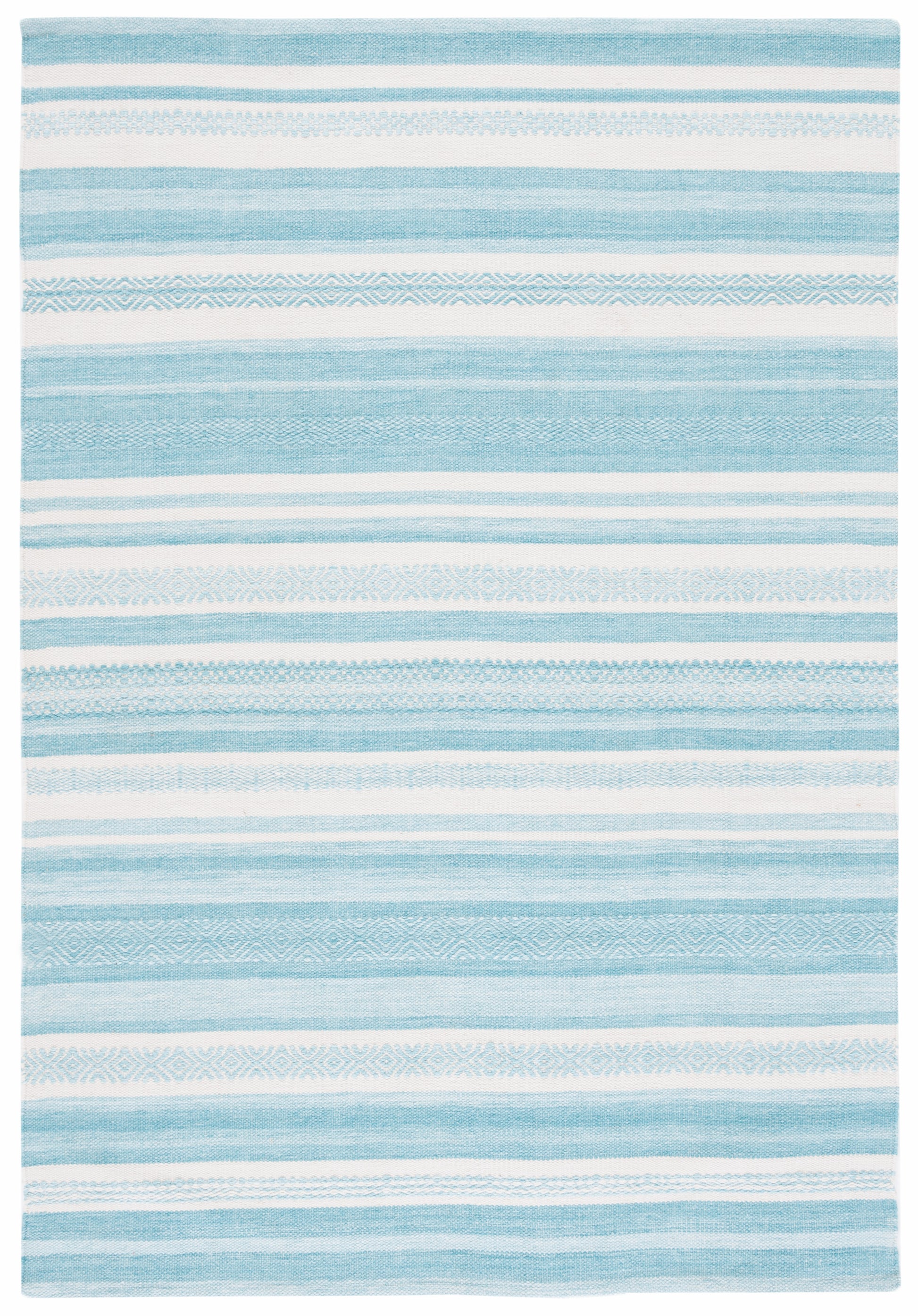 Safavieh Striped Kilim Stk429J Turquoise/Ivory Area Rug