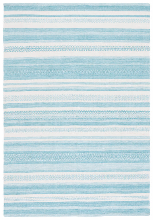 Safavieh Striped Kilim Stk429J Turquoise/Ivory Area Rug