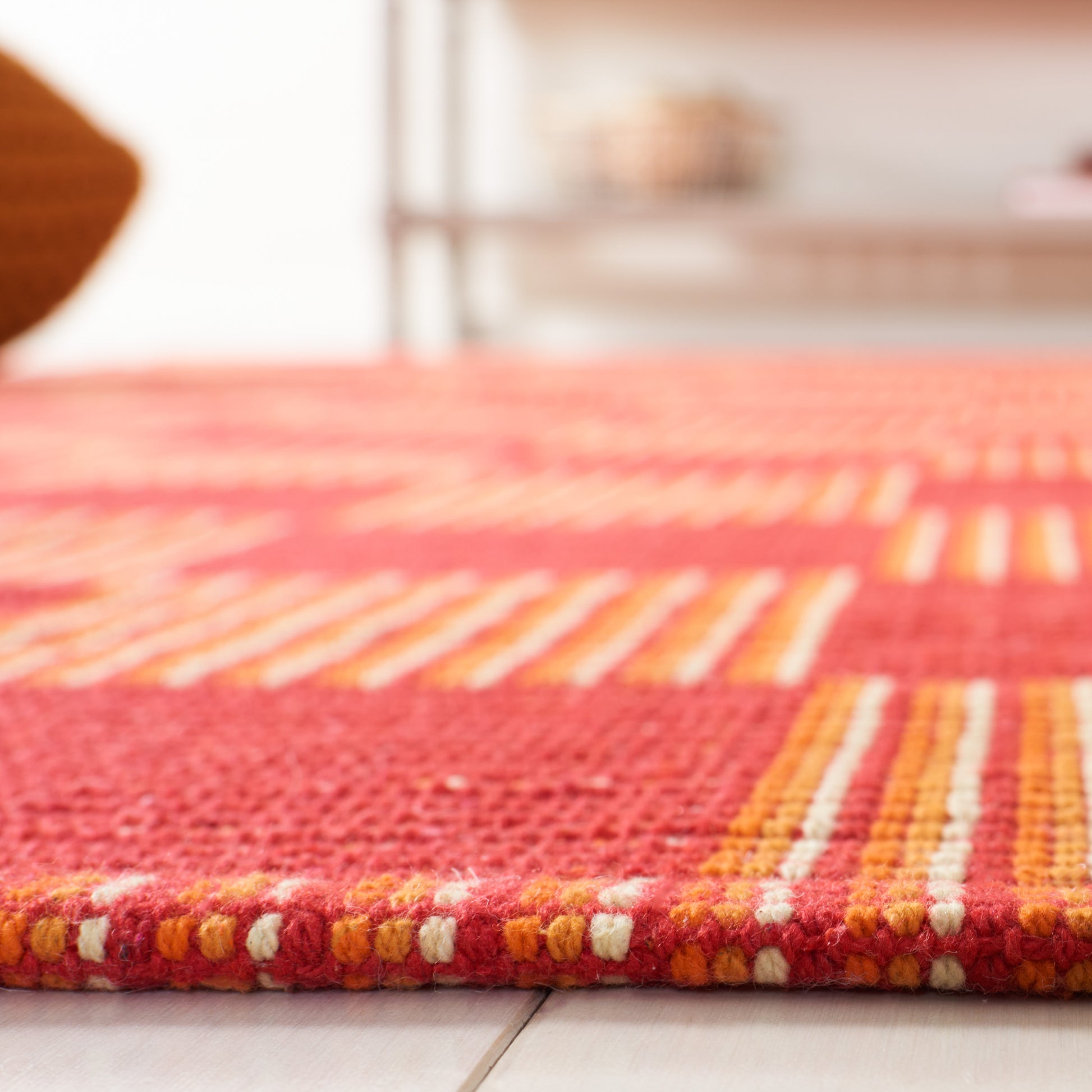 Safavieh Striped Kilim Stk801Q Red/Rust Area Rug