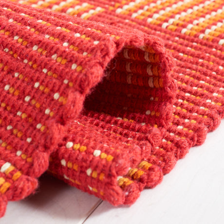 Safavieh Striped Kilim Stk801Q Red/Rust Rug.
