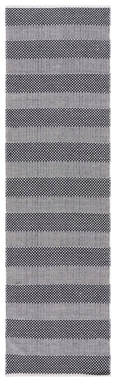 Safavieh Striped Kilim Stk802Z Ivory/Black Rug.