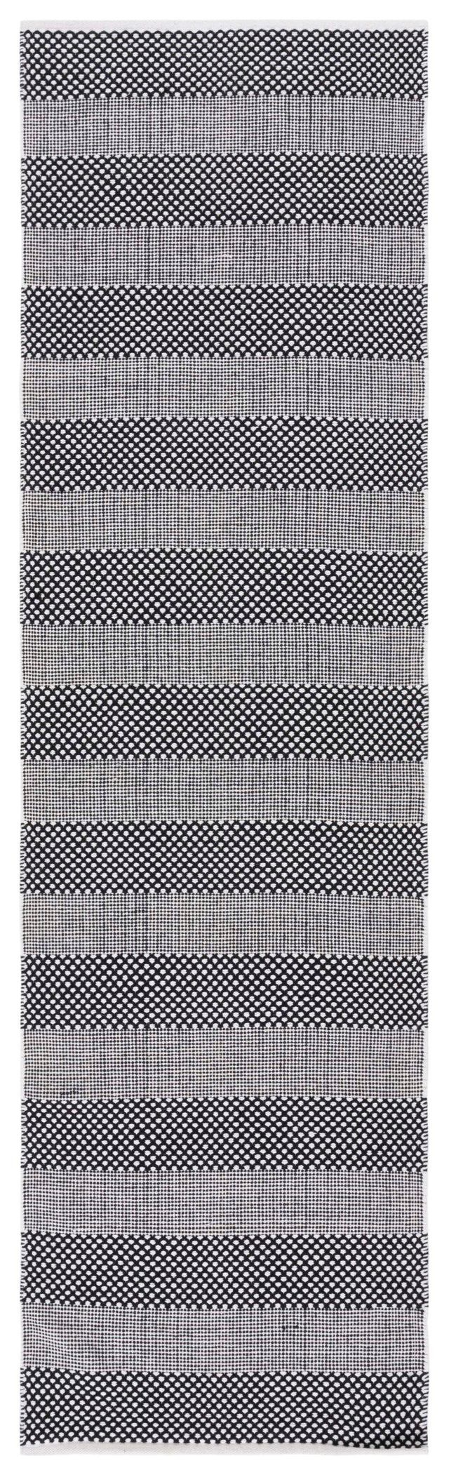 Safavieh Striped Kilim Stk802Z Ivory/Black Rug.