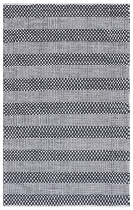 Safavieh Striped Kilim Stk802Z Ivory/Black Rug.