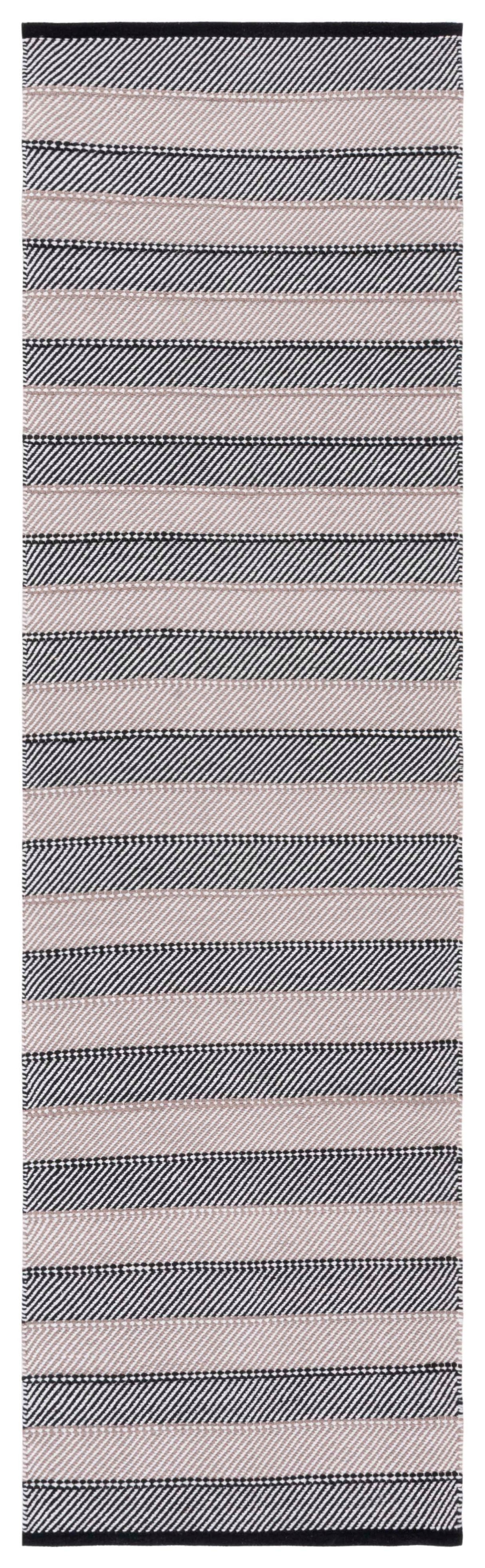 Safavieh Striped Kilim Stk803Z Ivory/Black Rug.