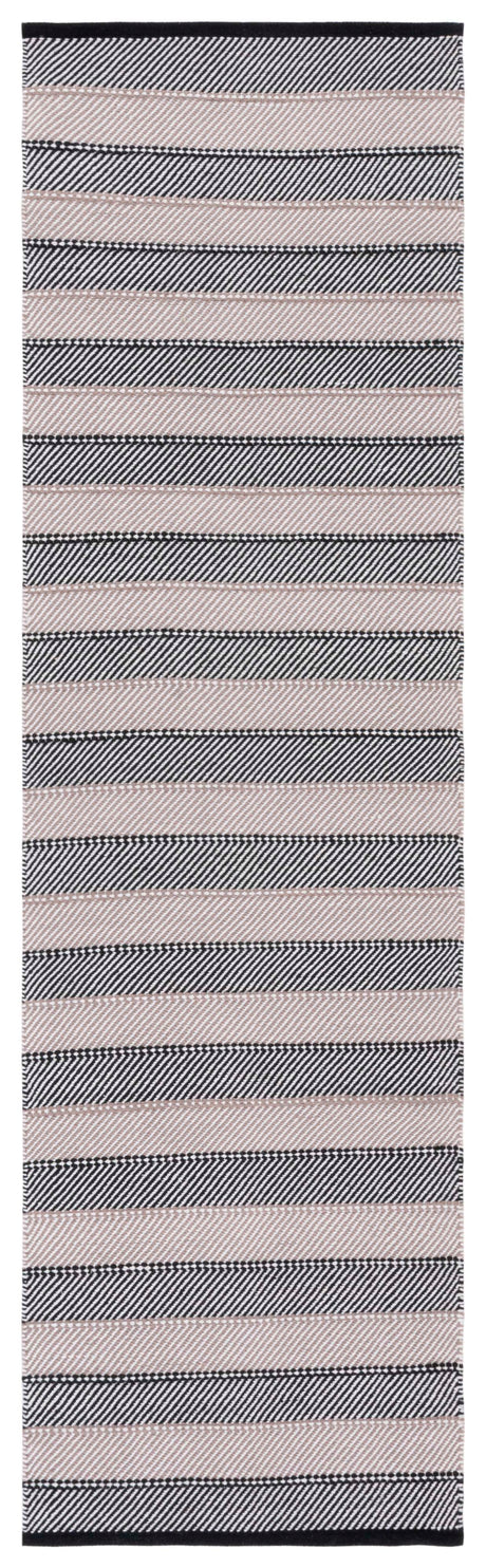 Safavieh Striped Kilim Stk803Z Ivory/Black Rug.