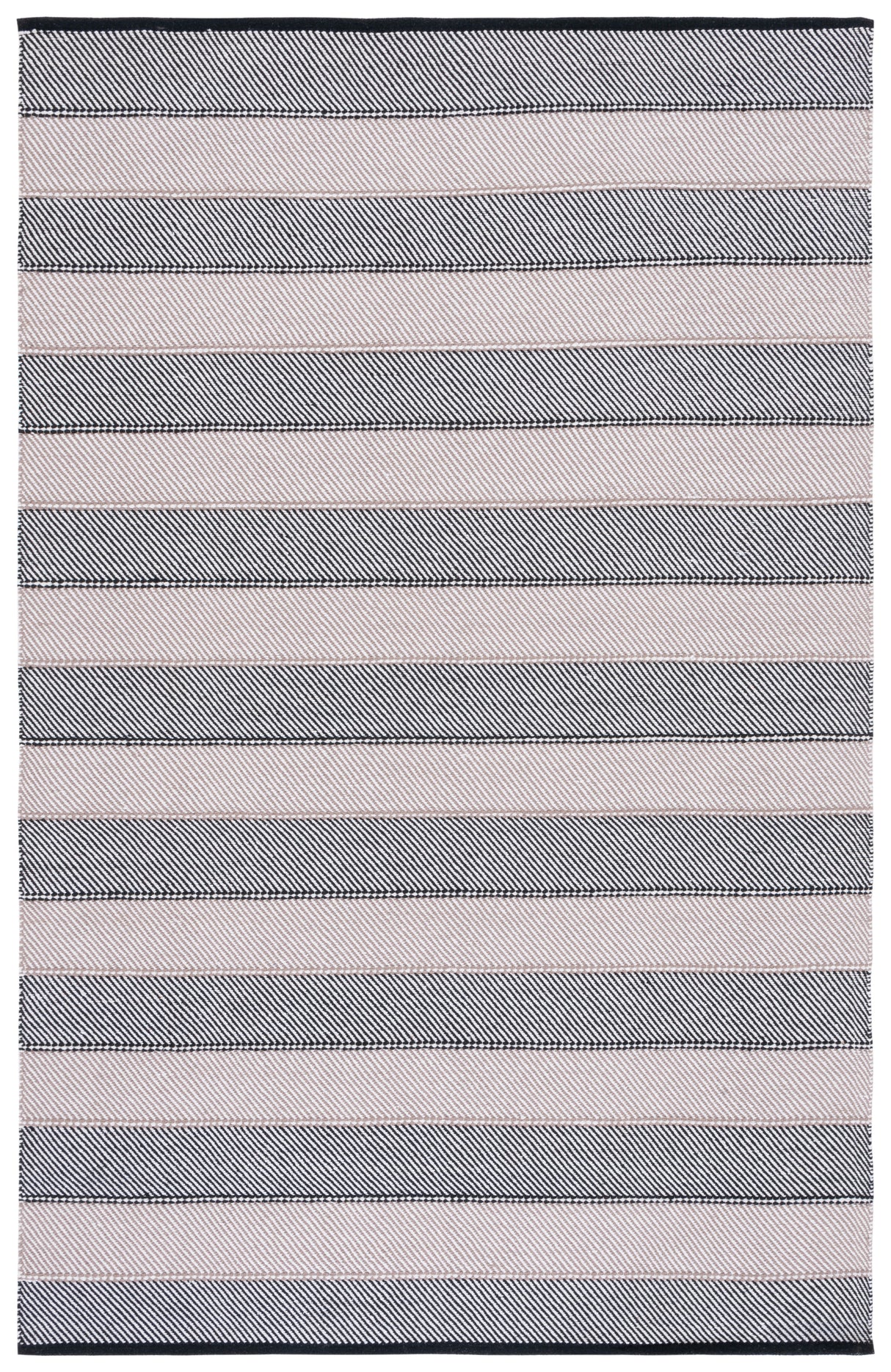 Safavieh Striped Kilim Stk803Z Ivory/Black Rug.