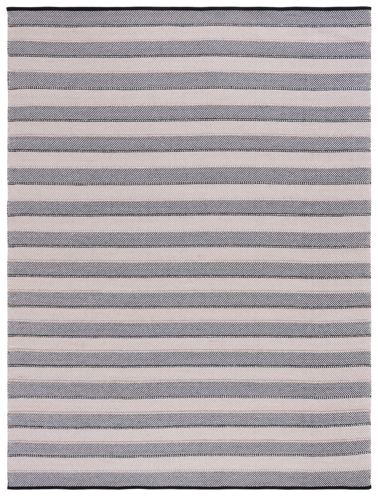 Safavieh Striped Kilim Stk803Z Ivory/Black Rug.