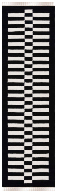 Safavieh Striped Kilim Stk805Z Black/Ivory Area Rug