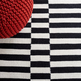 Safavieh Striped Kilim Stk805Z Black/Ivory Rug.