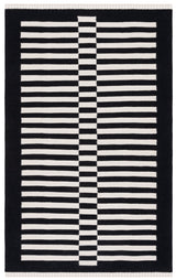 Safavieh Striped Kilim Stk805Z Black/Ivory Rug.