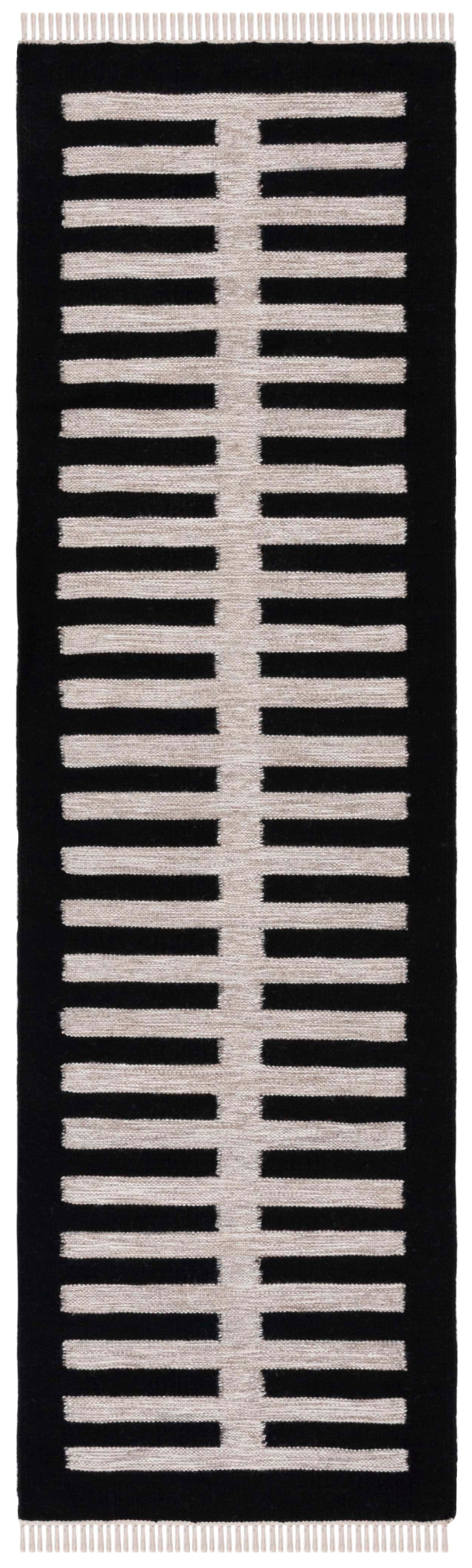 Safavieh Striped Kilim Stk806B Beige/Black Rug.