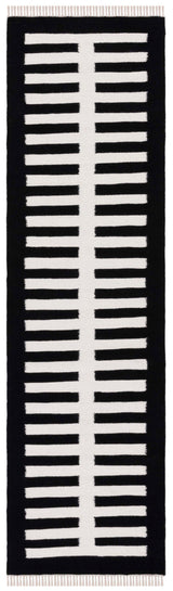 Safavieh Striped Kilim Stk806Z Ivory/Black Rug.
