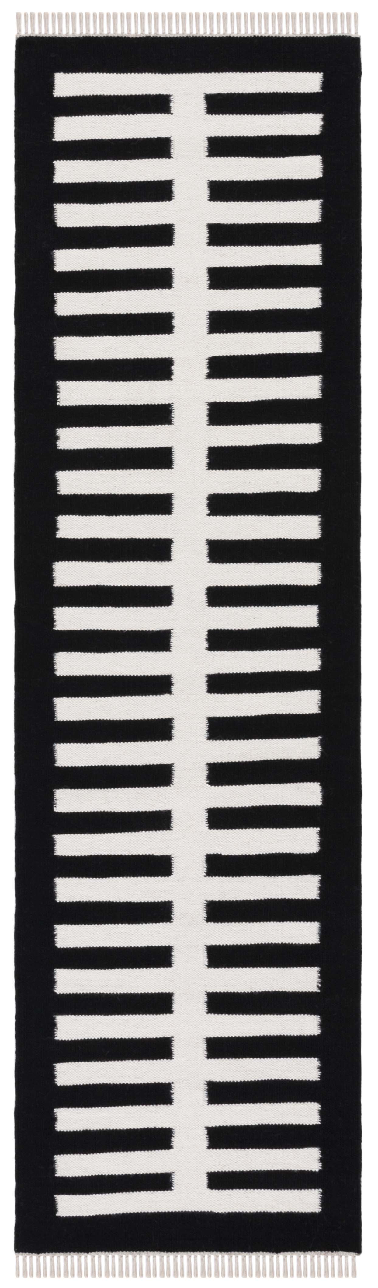 Safavieh Striped Kilim Stk806Z Ivory/Black Area Rug