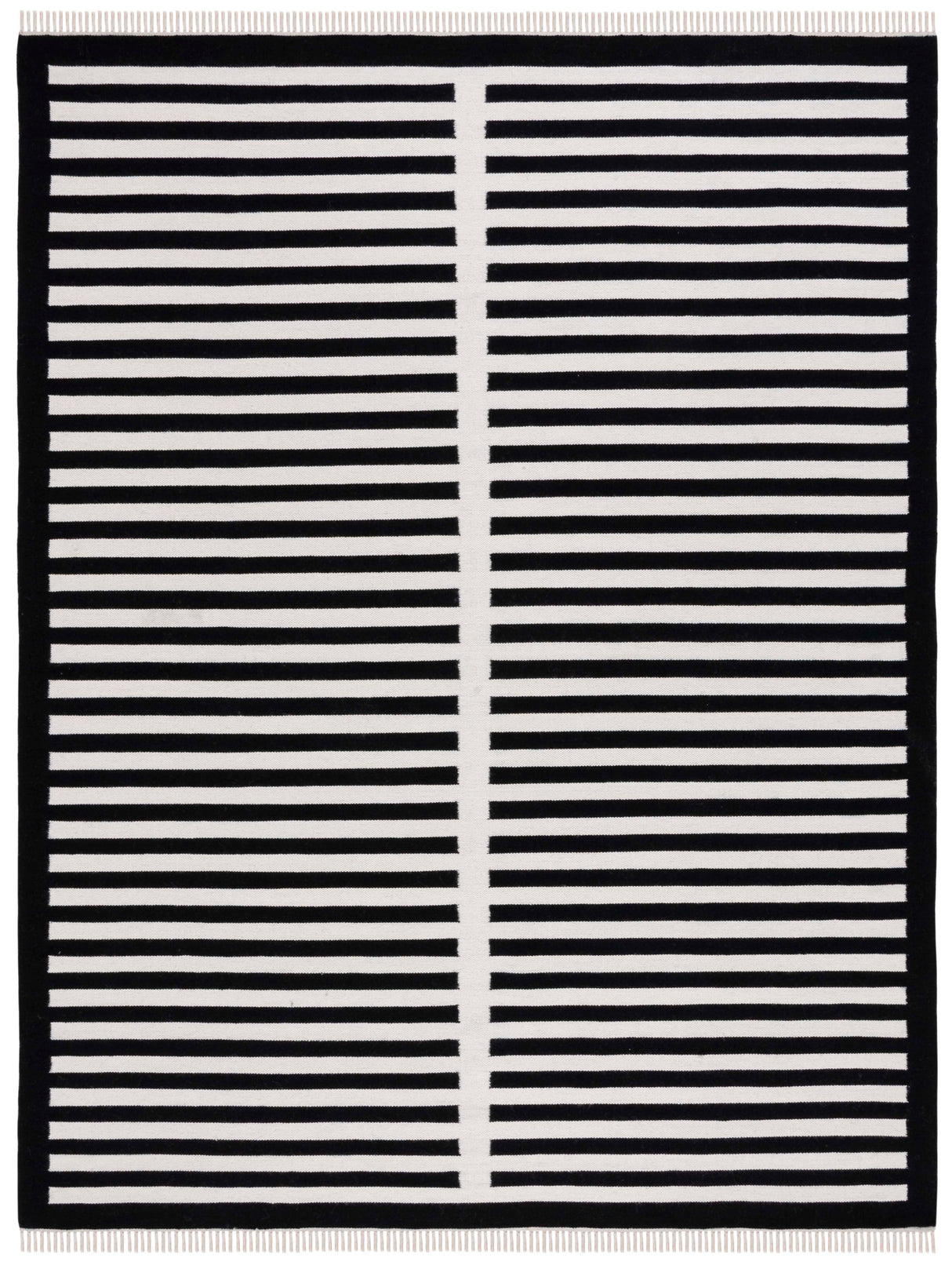 Safavieh Striped Kilim Stk806Z Ivory/Black Rug.