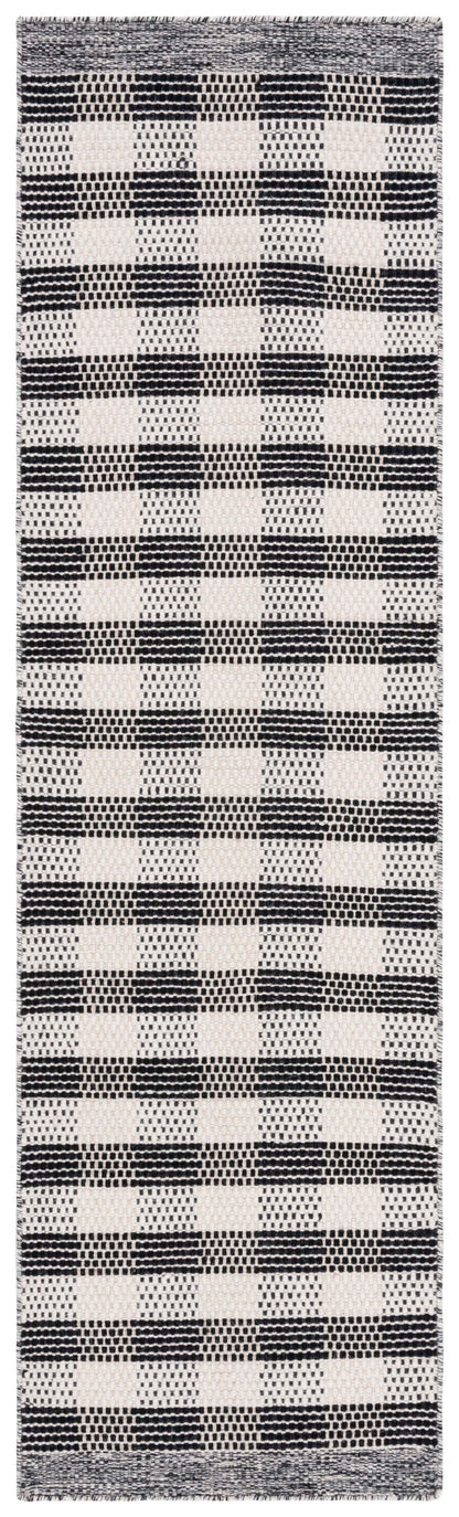 Safavieh Striped Kilim Stk807Z Black/Ivory Area Rug