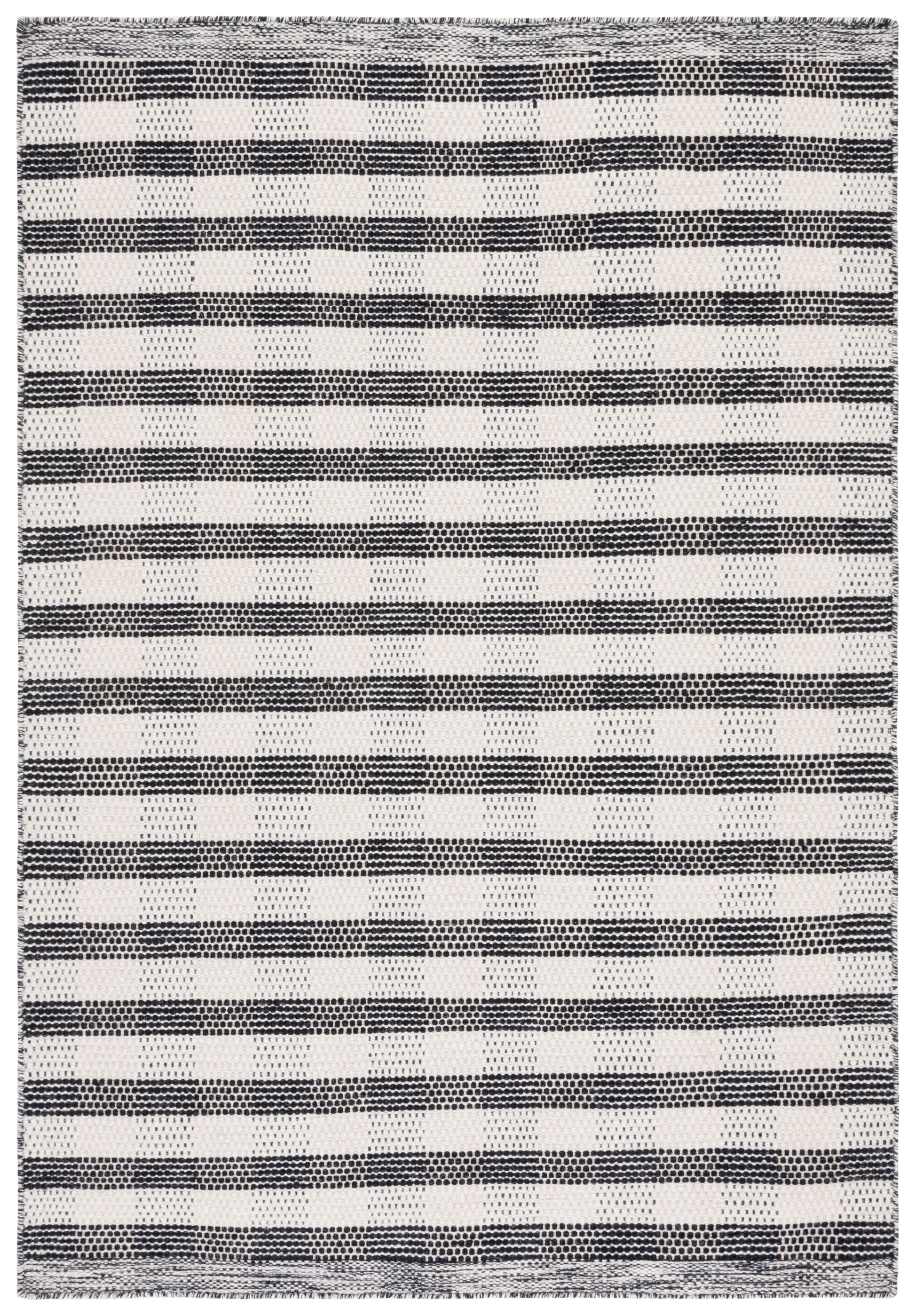 Safavieh Striped Kilim Stk807Z Black/Ivory Area Rug