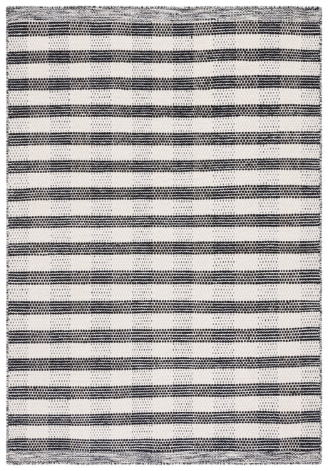 Safavieh Striped Kilim Stk807Z Black/Ivory Rug.