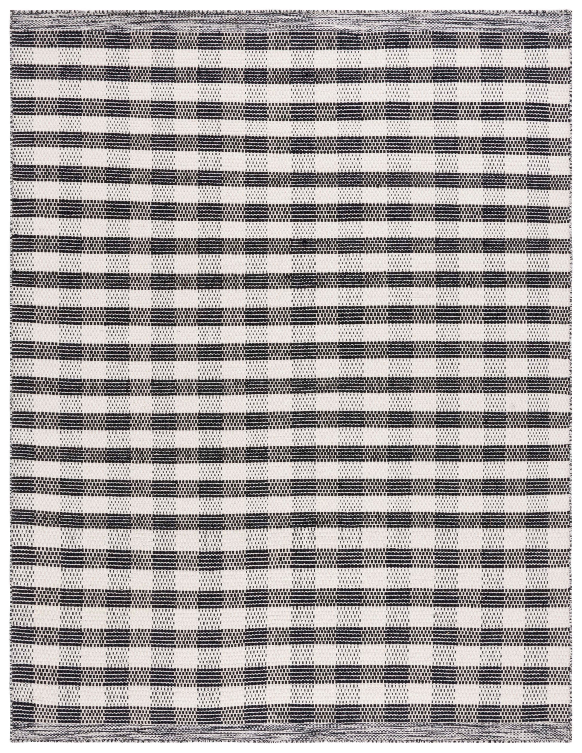 Safavieh Striped Kilim Stk807Z Black/Ivory Area Rug