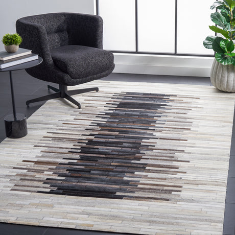 Safavieh Studio Leather Stl818F Grey/Brown Rug.