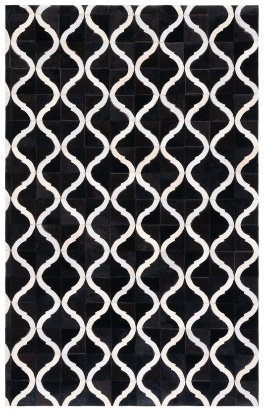 Safavieh Studio Leather Stl820Z Black/Beige Area Rug