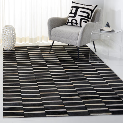 Safavieh Studio Leather Stl821Z Black/Beige Area Rug