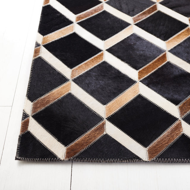 Safavieh Studio Leather Stl901Z Black/Brown Rug.