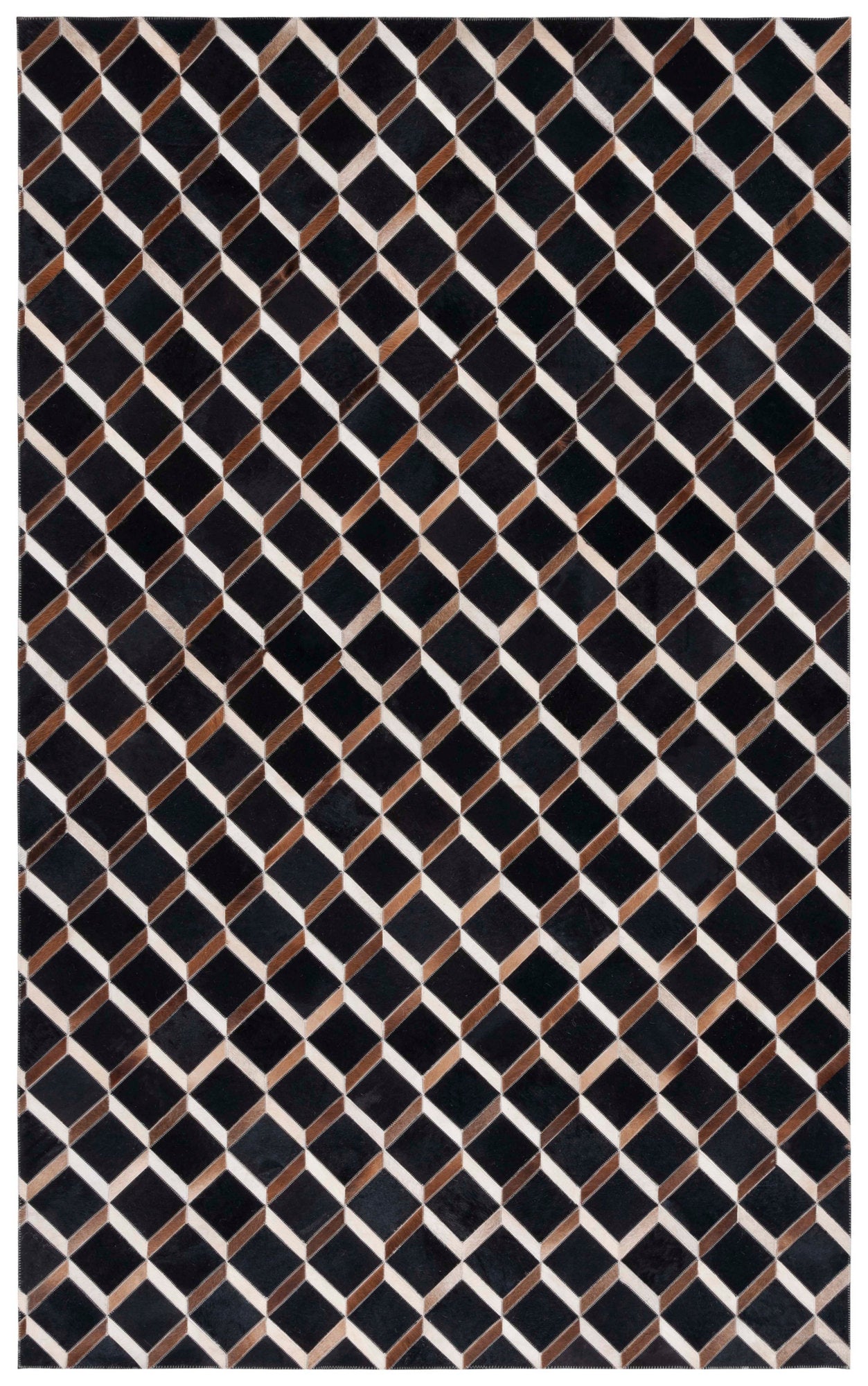 Safavieh Studio Leather Stl901Z Black/Brown Area Rug