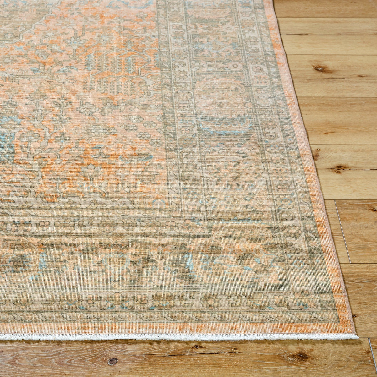 Surya Renaissance BORI-2301 Taupe, Light Beige, Tan, Dusty Coral, Denim