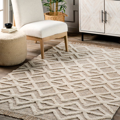 Nuloom Zoya Bohemian Trellis Svdt01A Natural Area Rug