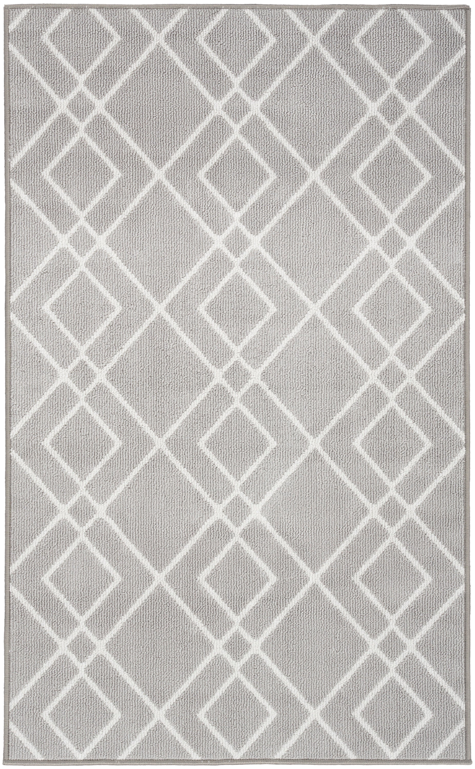 Nourison Modern Lines Mol01 Silver Area Rug